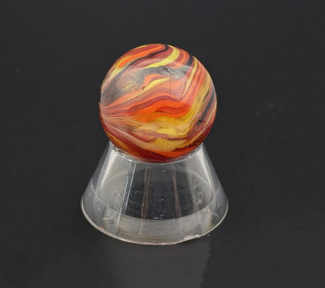 Unusual Antique Marble: 1" diameter.