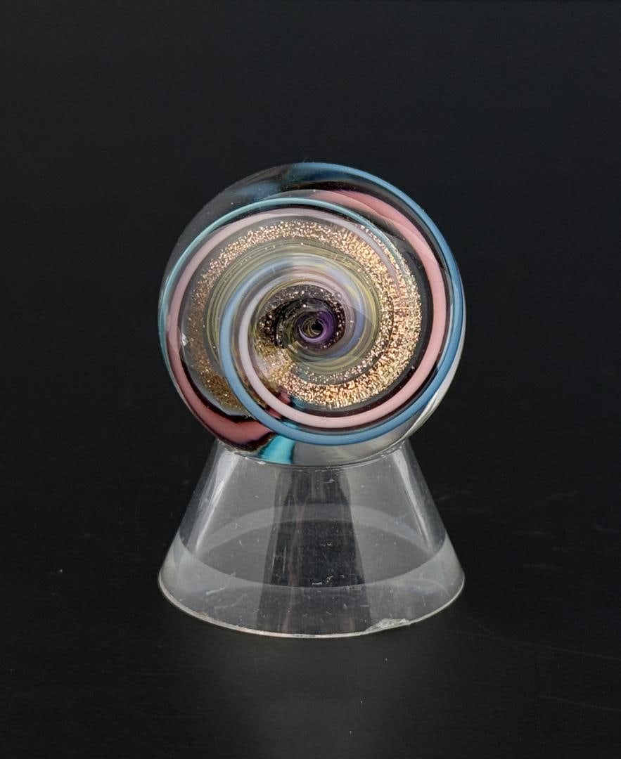 Art Glass Dichroic Vortex Marble (1 of 6)