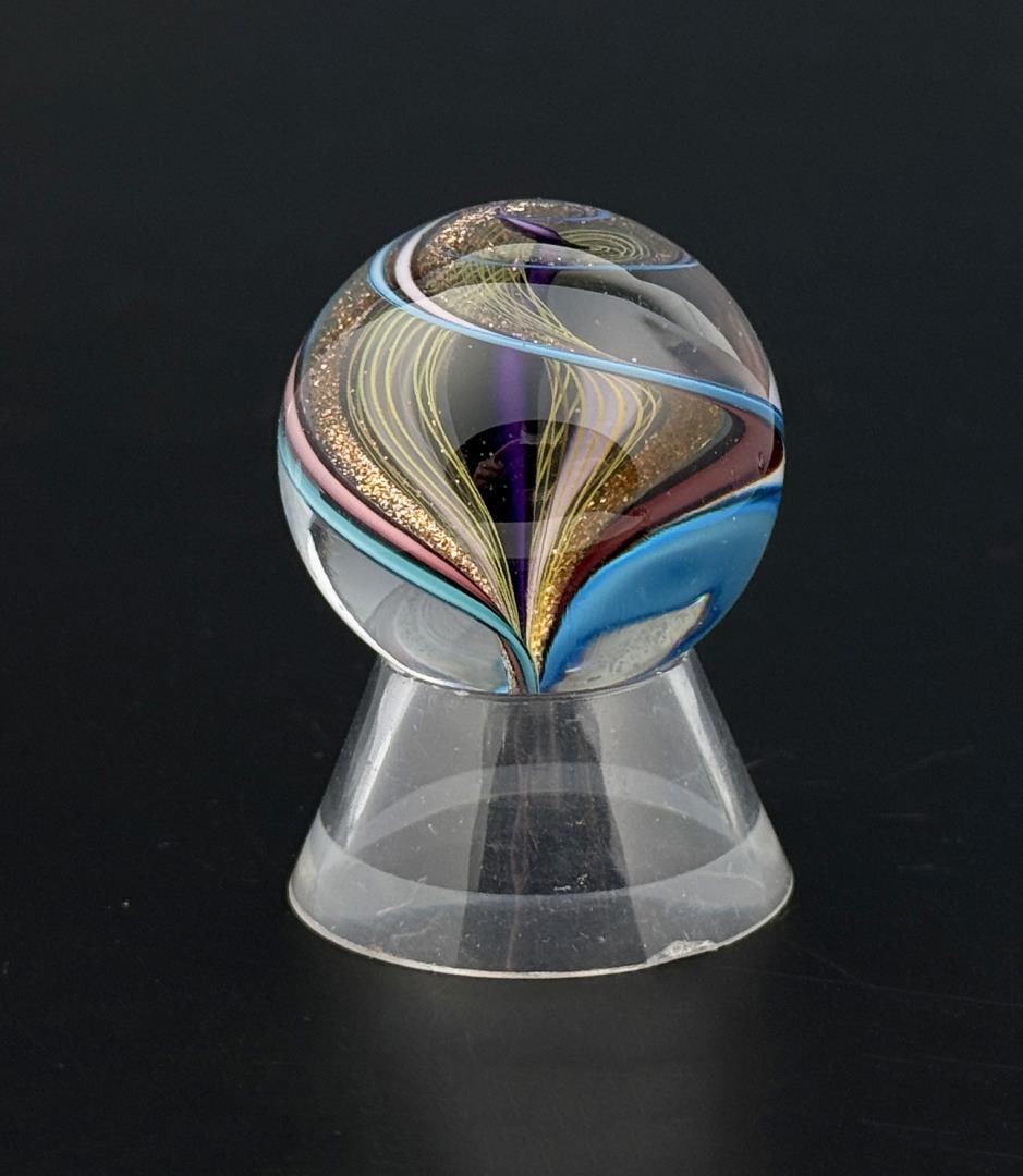 Art Glass Dichroic Vortex Marble - 3