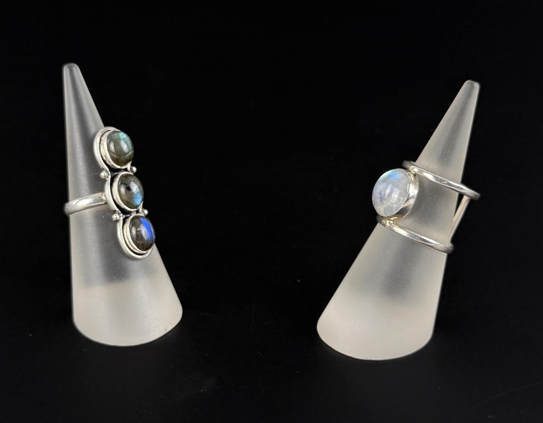 Sterling Silver Labradorite Rings - 2