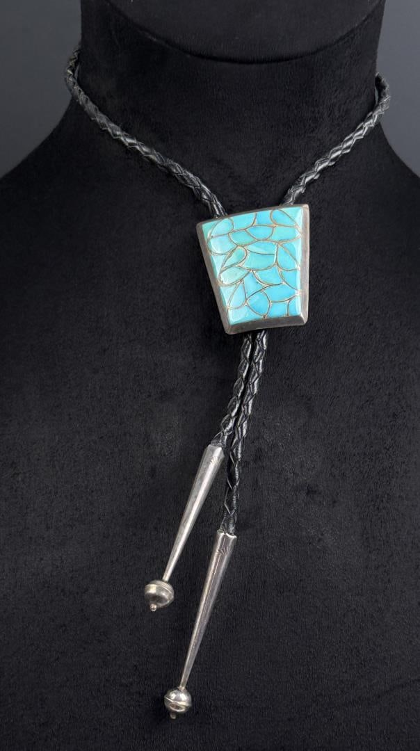 Edison & Laurenda Bobelu Zuni Sterling Bolo Tie (1 of 4)