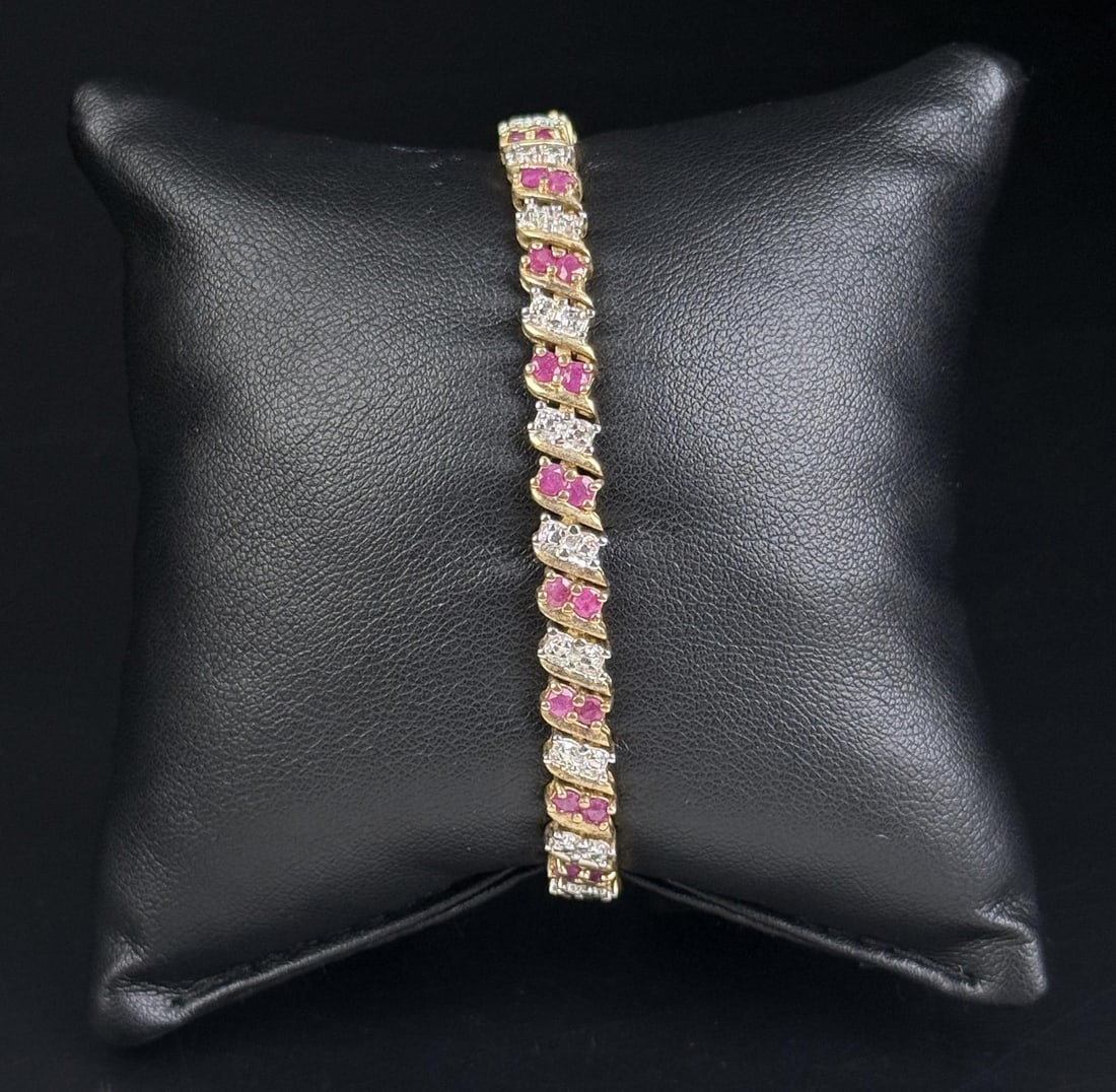 Sterling Silver Ruby Tennis Bracelet - 2