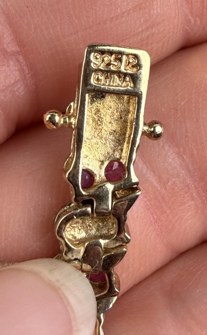 Sterling Silver Ruby Tennis Bracelet - 4