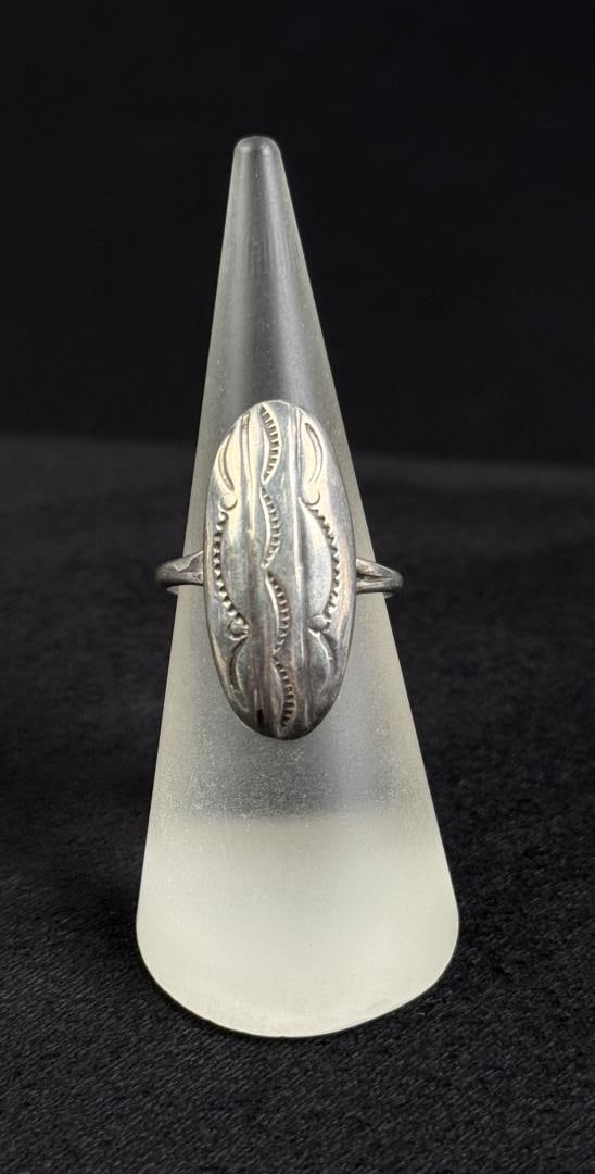 Navajo Sterling Silver Concho Pattern Ring - 3