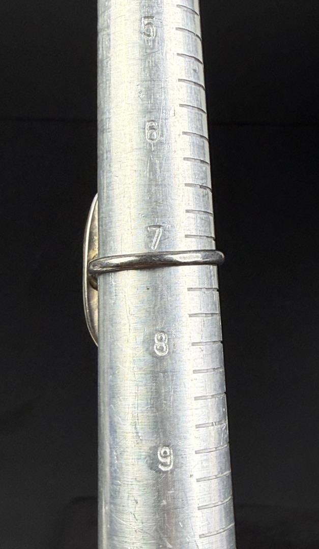 Navajo Sterling Silver Concho Pattern Ring - 6