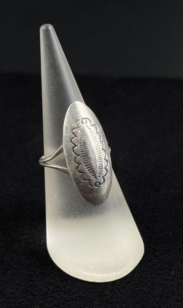 Navajo Sterling Silver Concho Pattern Ring - 2