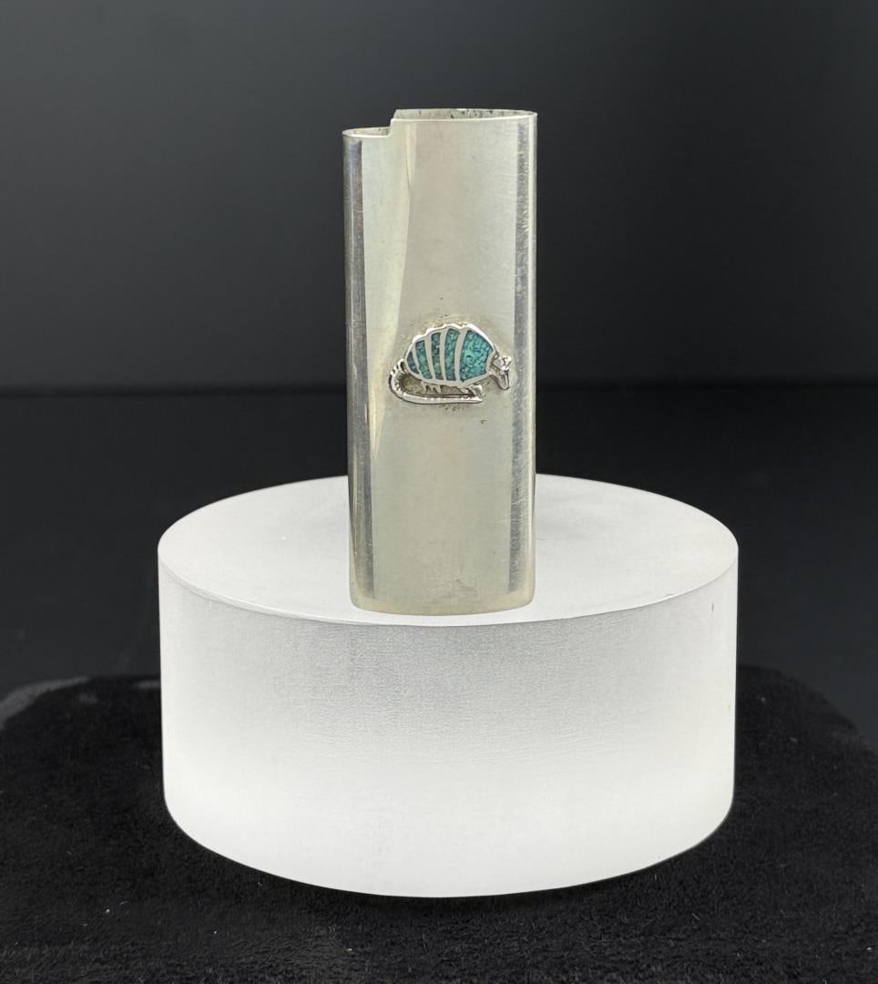 Navajo Chip Inlaid Car Lighter Case: 2 3/4" long.