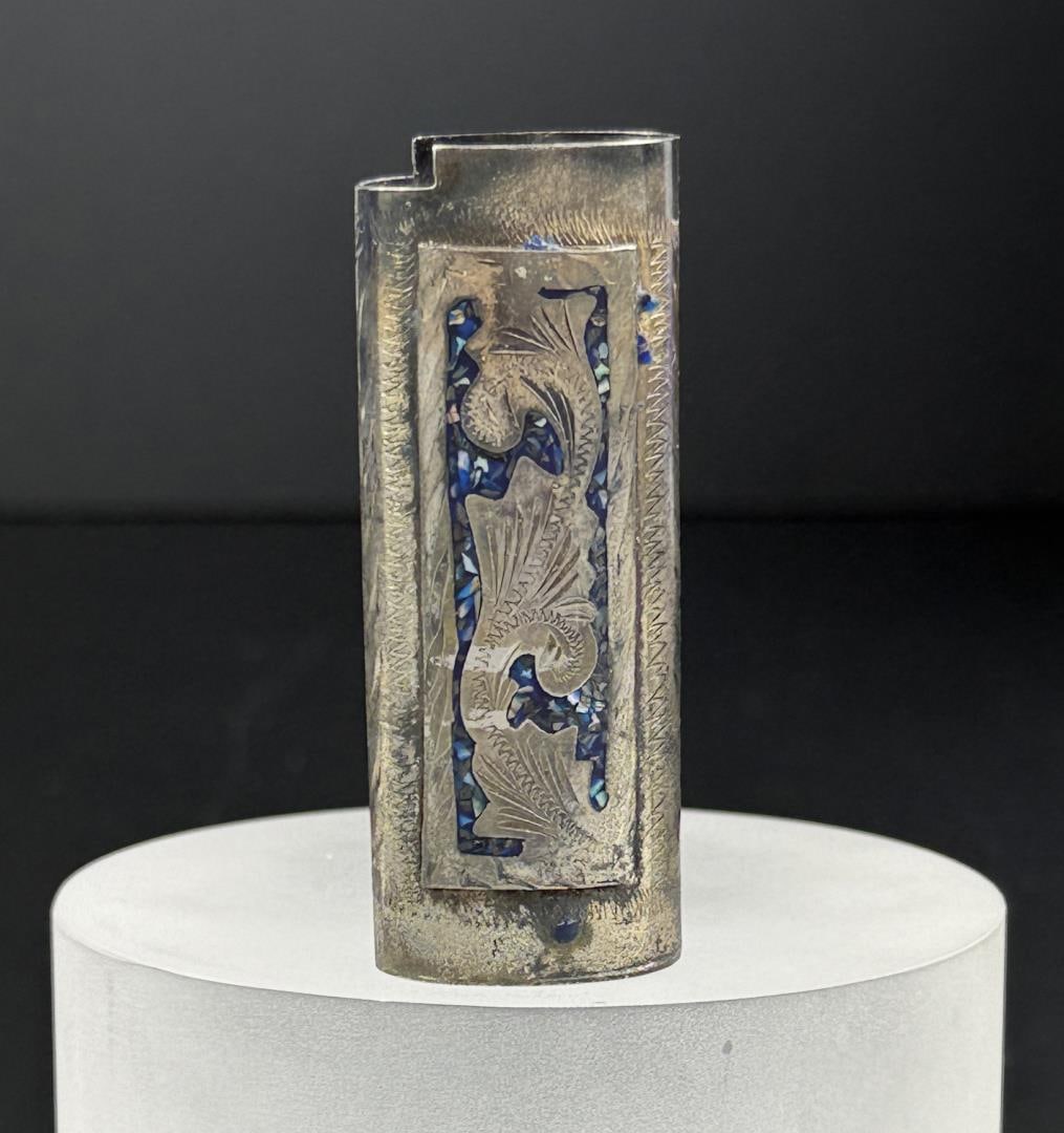 Taxco Mexico Alpaca Silver Lighter Case: 2 3/4" long.