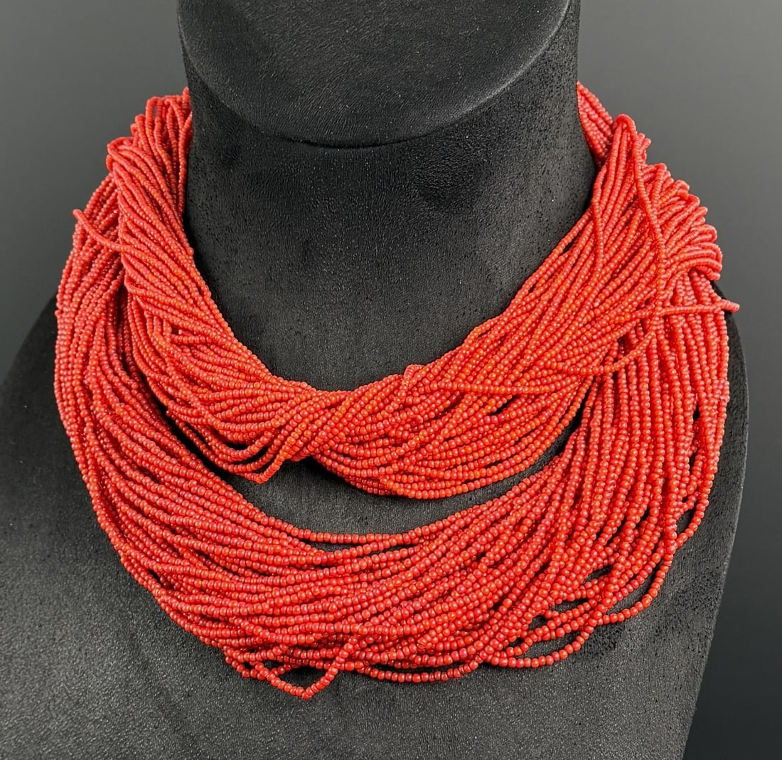 Red Glass African Trade Bead Necklaces (1 of 3)