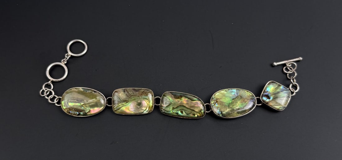 Lucas Lameth Sterling Silver Abalone Bracelet (1 of 7)