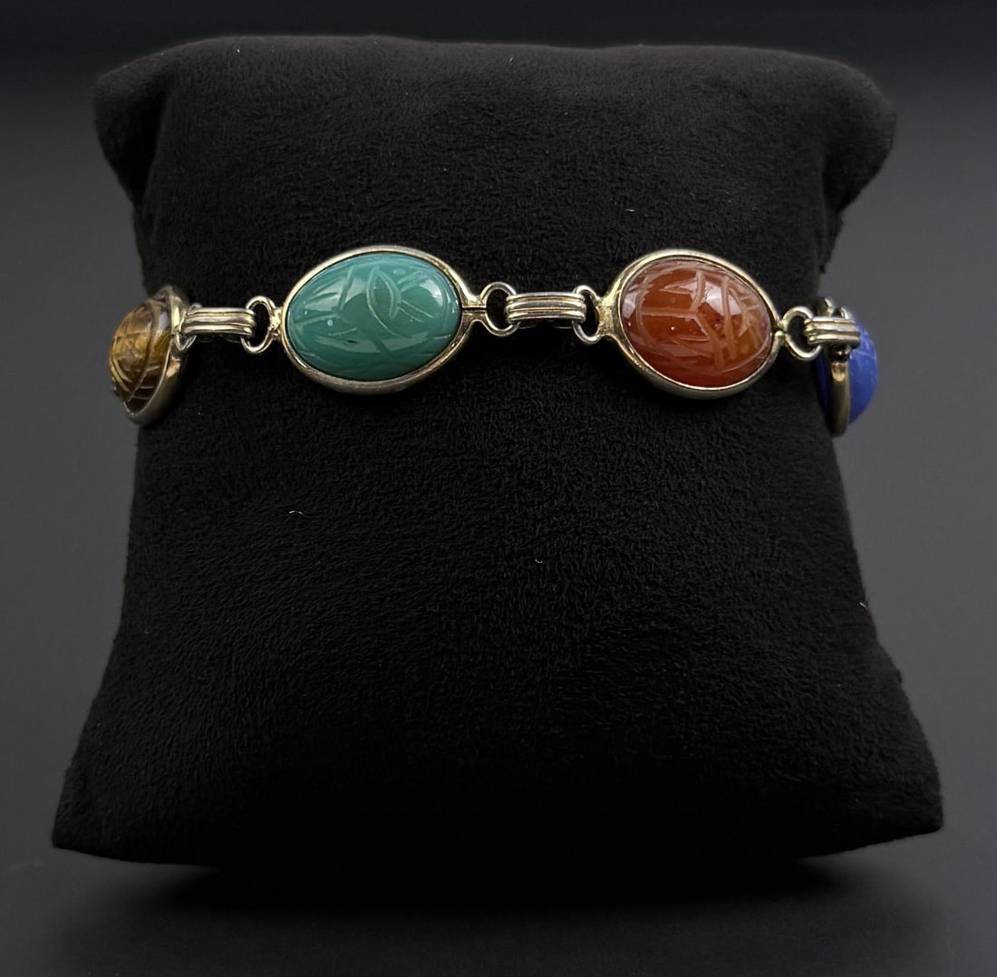 Egyptian Revival Karen Lynne Gold Filled Bracelet (1 of 9)