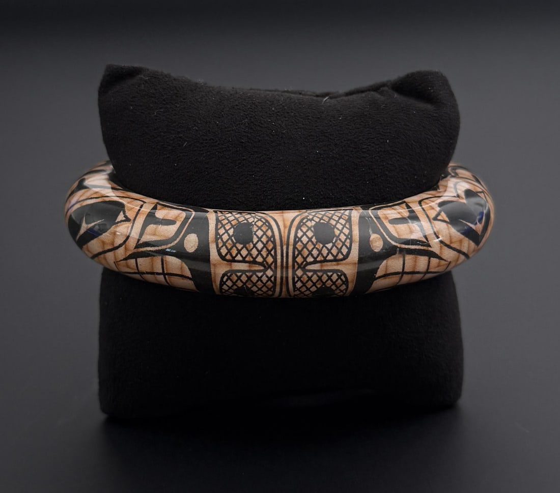 Haida Northwest Coast Gordon White Bangle Bracelet (1 of 8)