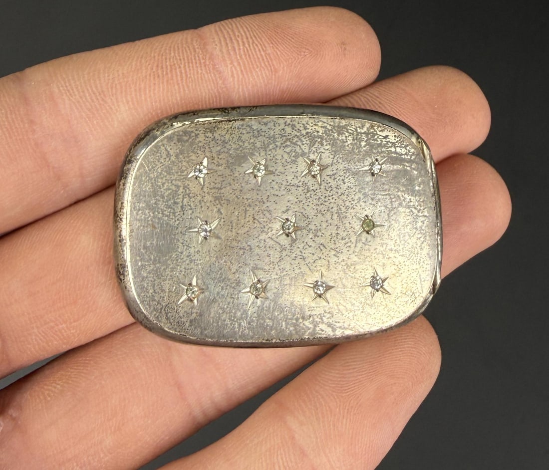 Sterling Silver Gemstone Pill Box (1 of 6)
