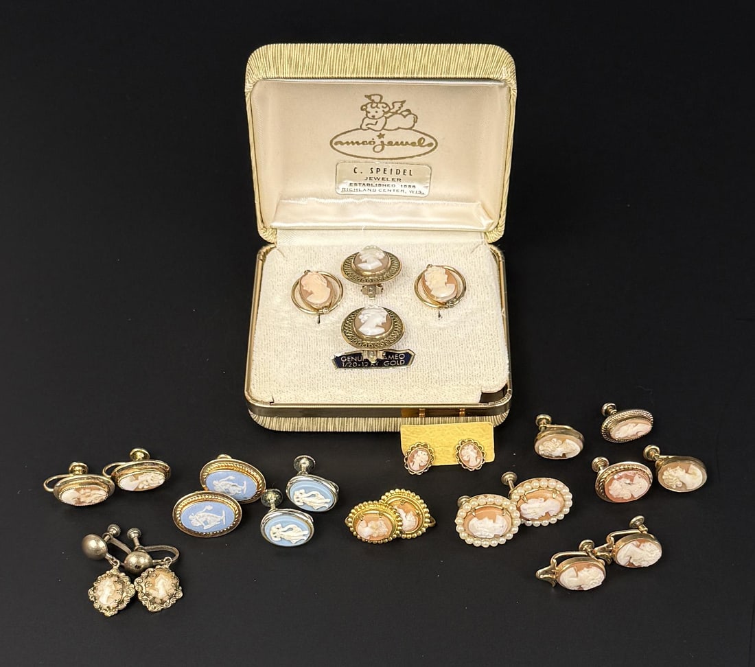 Collection of Gold Filled Cameo Clip On Earrings (1 of 14)