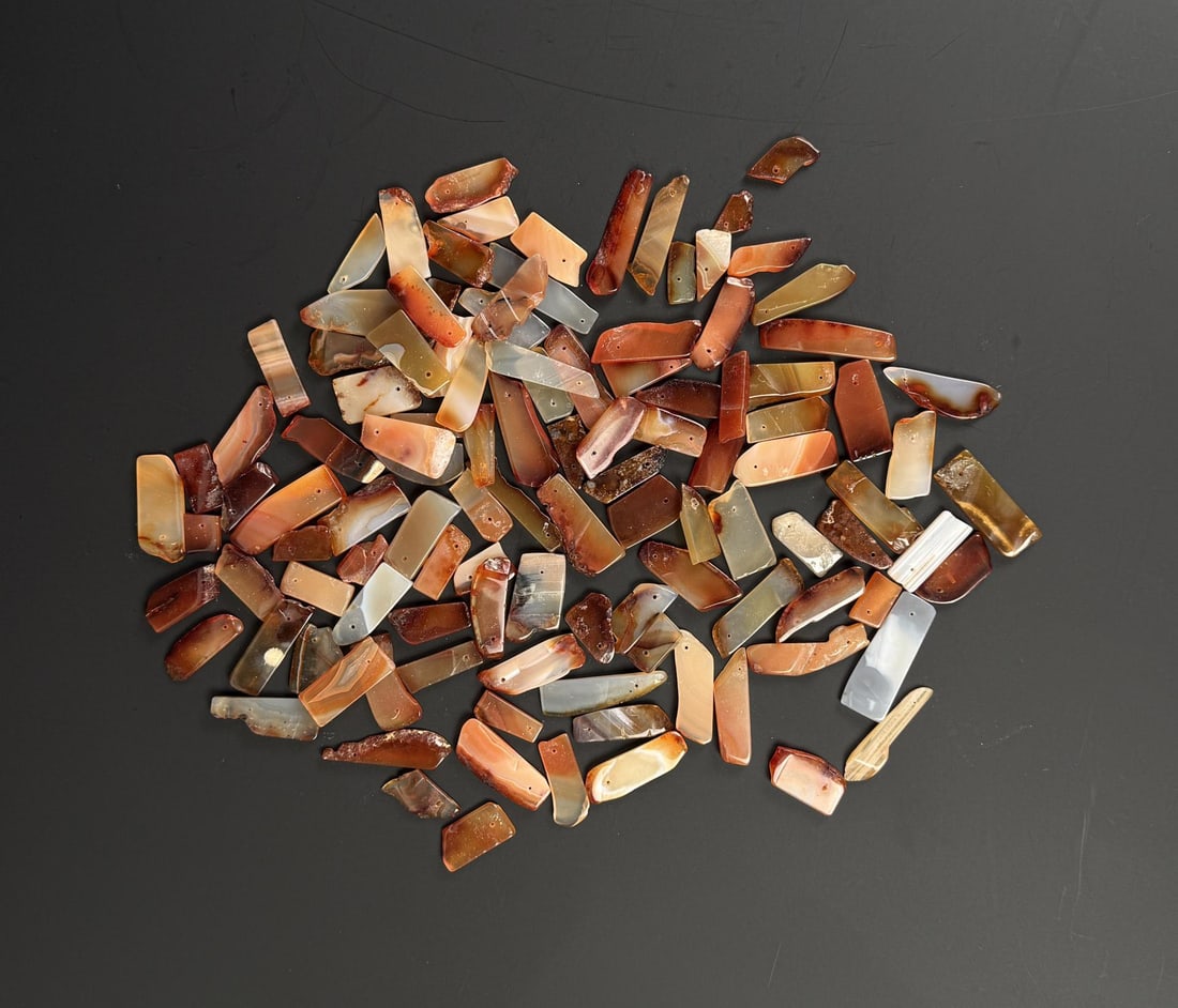 Carnelian Tab Beads - 10