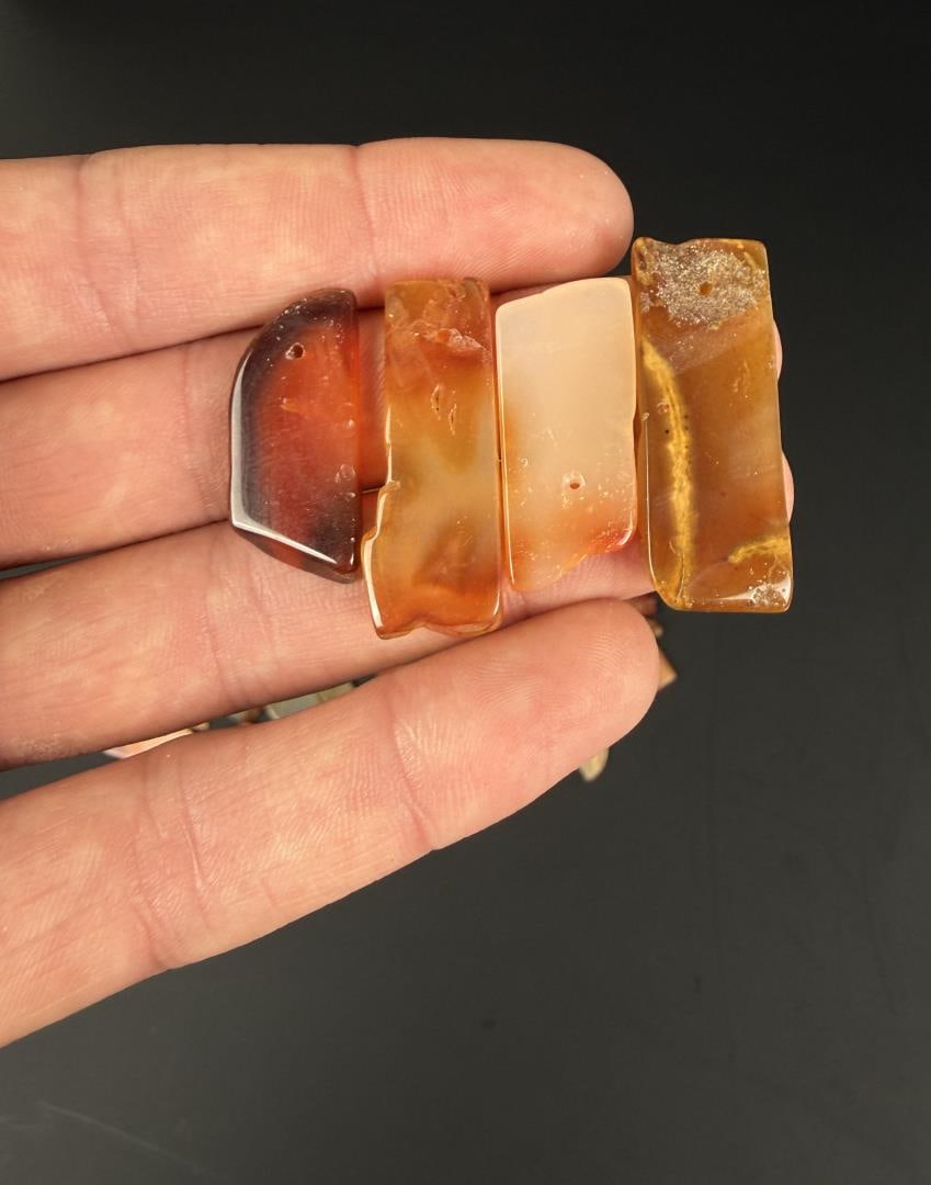 Carnelian Tab Beads - 5
