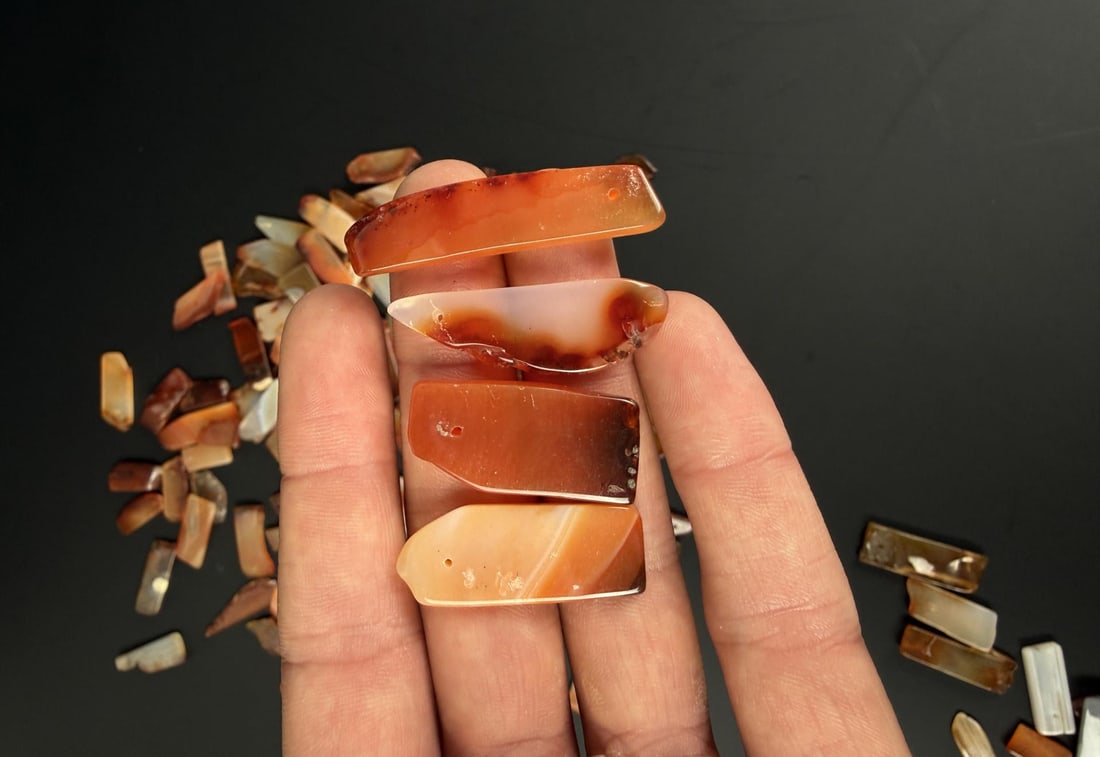 Carnelian Tab Beads - 7