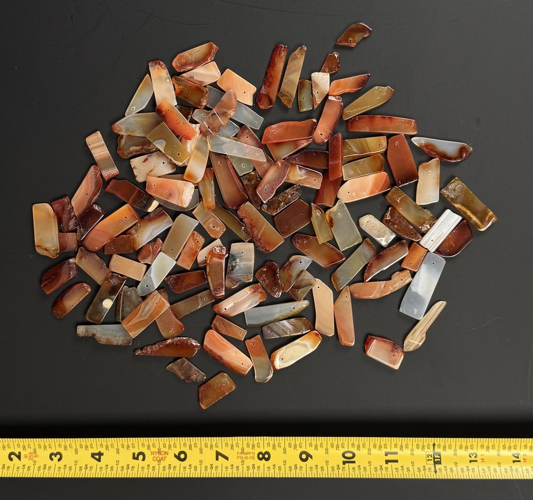 Carnelian Tab Beads - 8