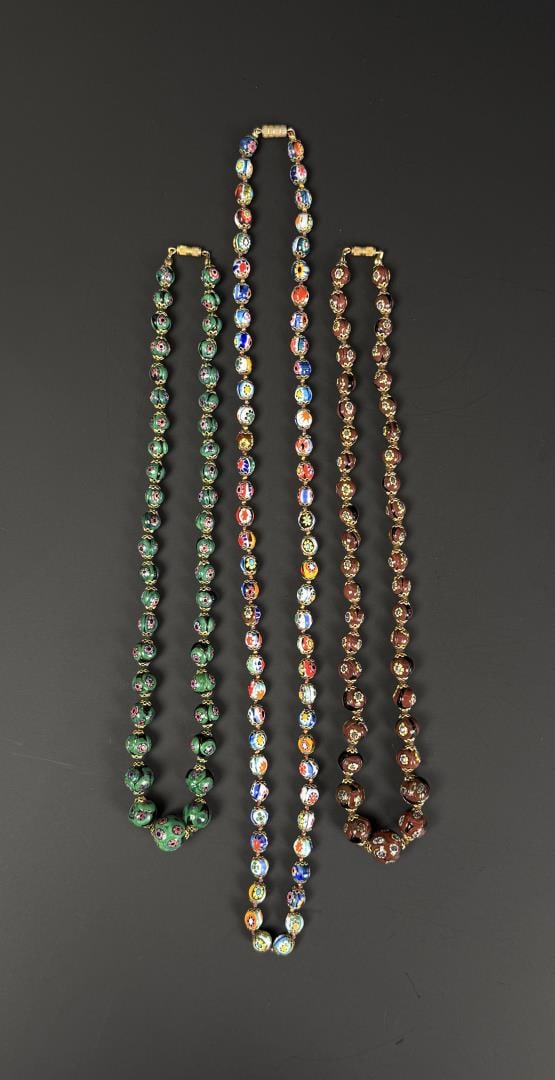 Venetian Murano Millefiori Beaded Necklaces (1 of 7)