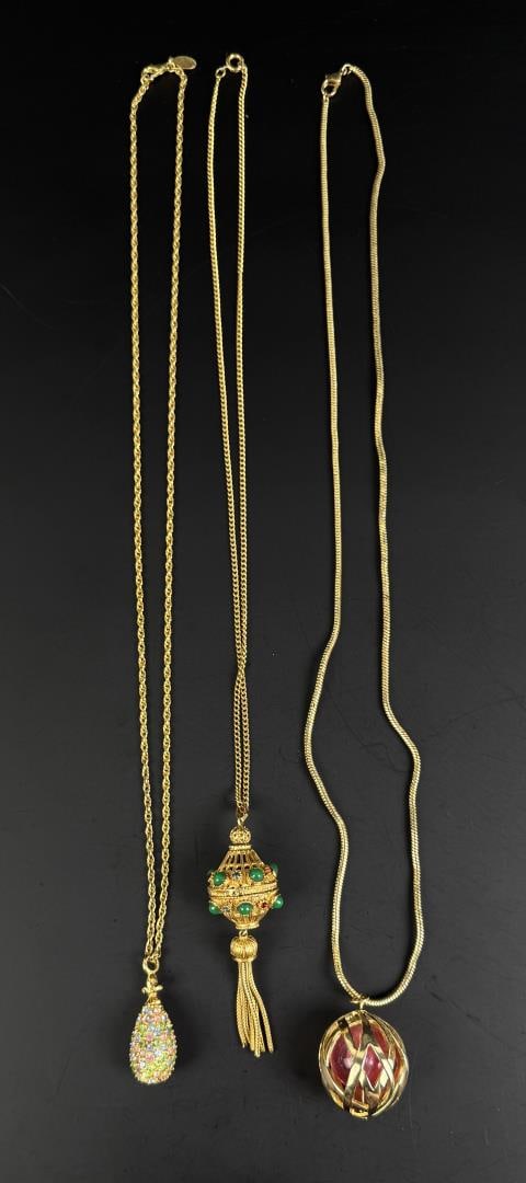 Joan Rivers Dearest Egg Necklaces: Nice group of 3, longest is 16" as shown.