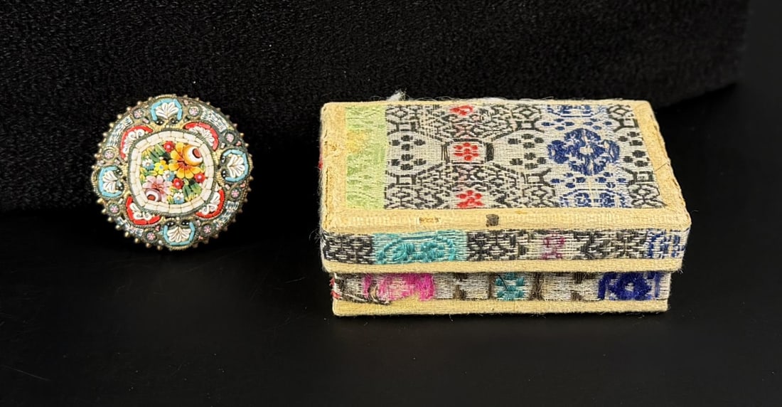 Micro Mosaic Italian Floral Brooch (1 of 5)