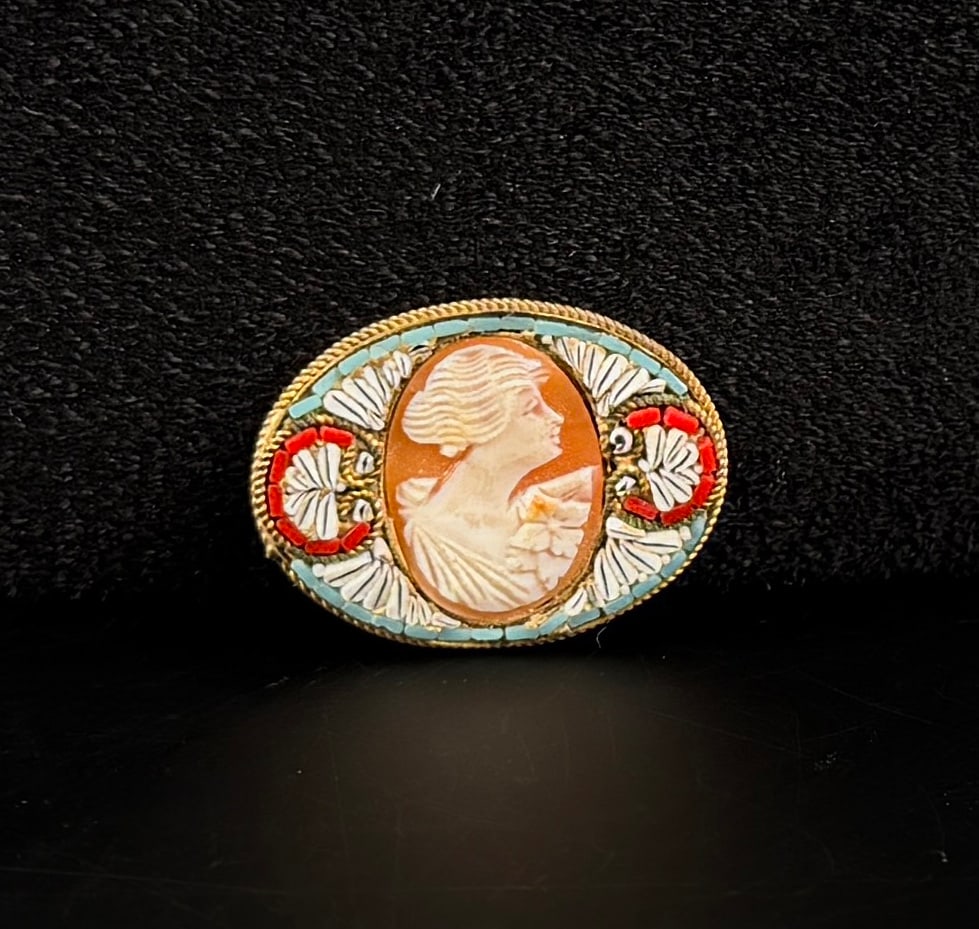 Micro Mosaic Italian Cameo Brooch (1 of 4)