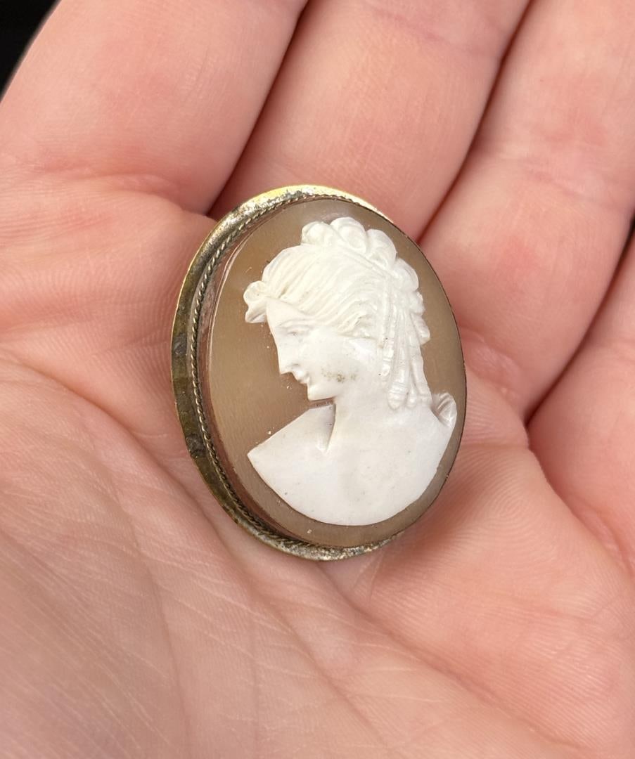 Victorian Shell Cameo Brooch (1 of 4)