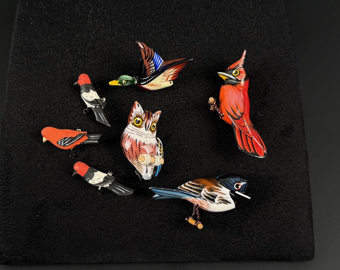 Takahashi Lacquer Painted Bird Brooches (1 of 3)