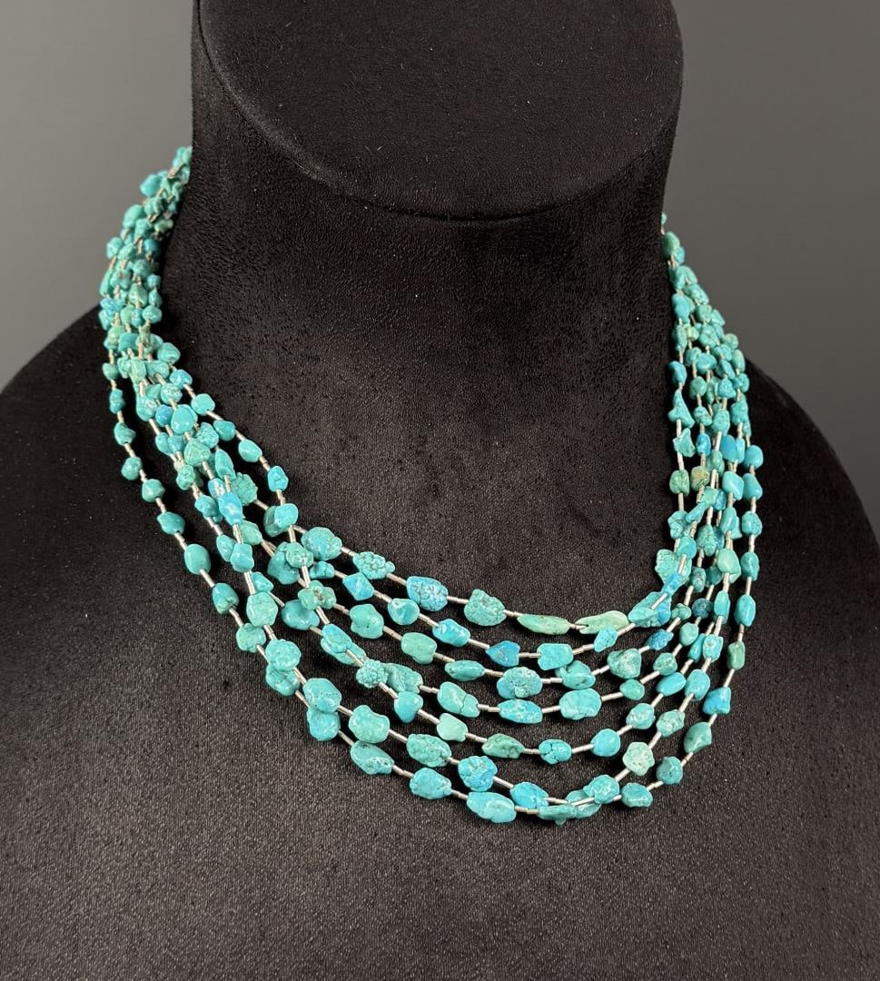 Desert Rose Navajo Turquoise Heishi Necklace (1 of 6)