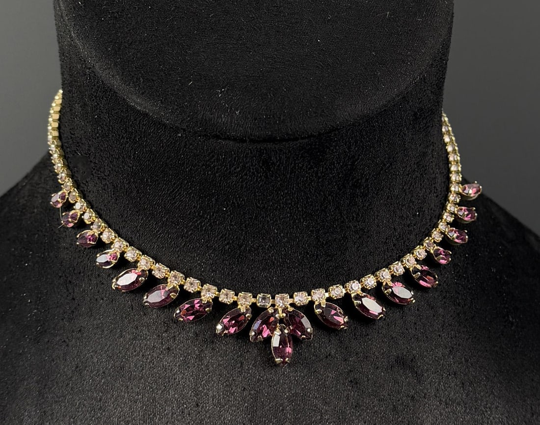 Rhinestone Drop Costume Jewelry Choker Necklace (1 of 3)