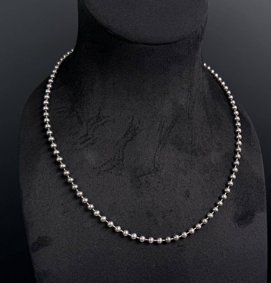 Disney Sterling Silver Ball Chain Necklace: 11 7/8" long as displayed. 41.10 grams.