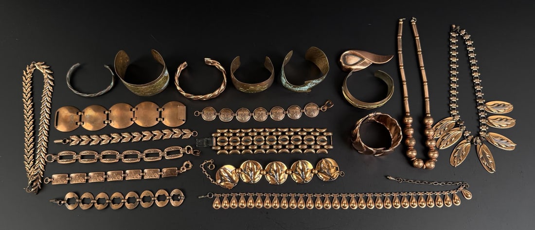 Collection of Mid Century Copper Jewelry: 1 pound 8.7 ounces.