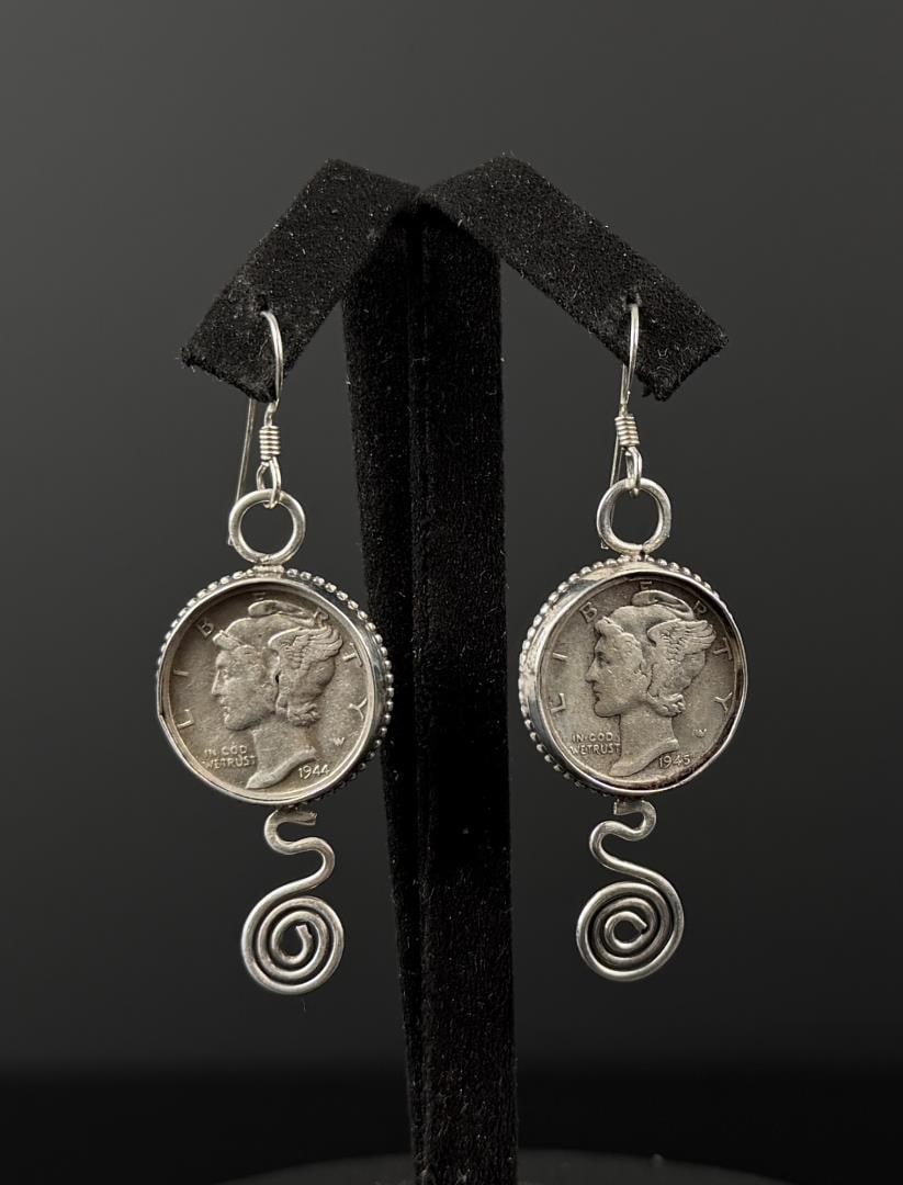 Sterling Silver Mercury Dime Earrings (1 of 3)
