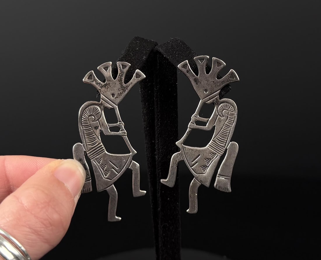 Sterling Silver Kokopelli Earrings (1 of 3)