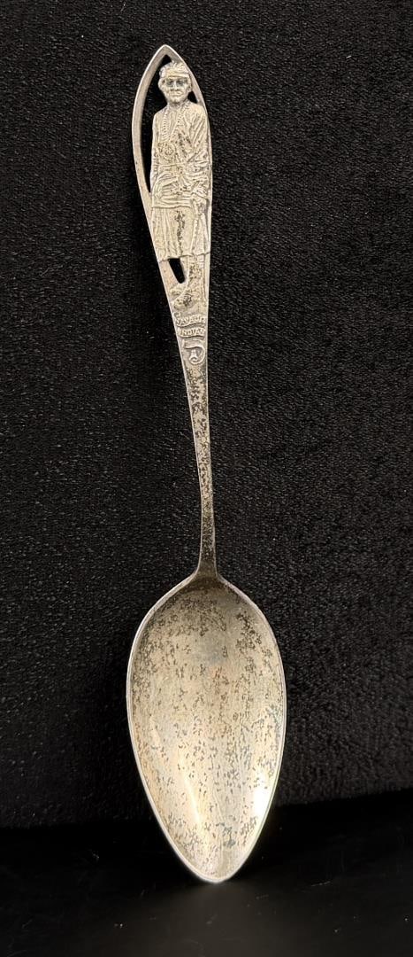 Sterling Silver Navajo Indian Souvenir Spoon: 5 1/4" by 1". 12.90 grams.