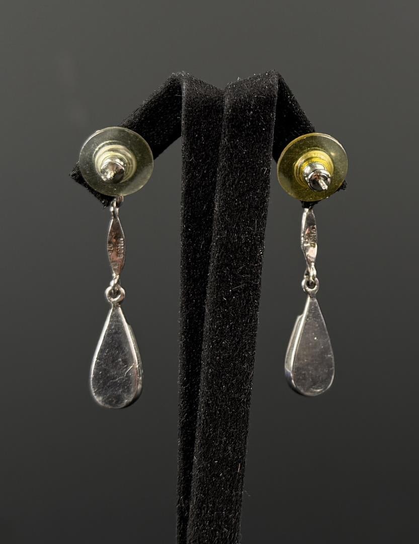 Sterling Silver Turquoise Marcasite Earrings - 2