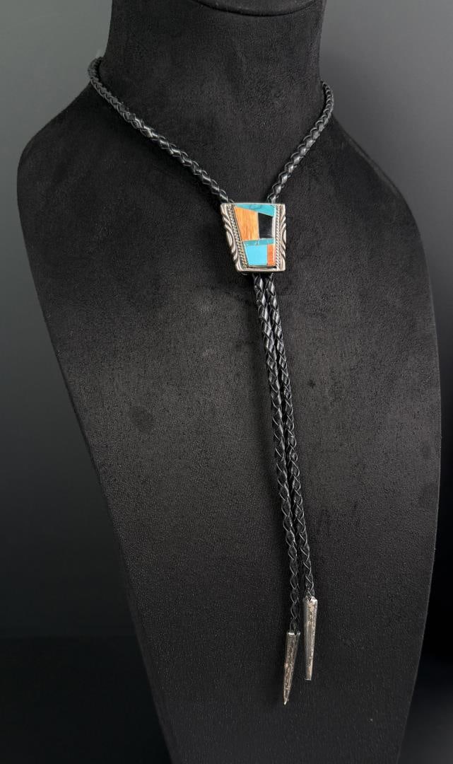 Donald Douglas Navajo Sterling Silver Bolo Tie (1 of 6)