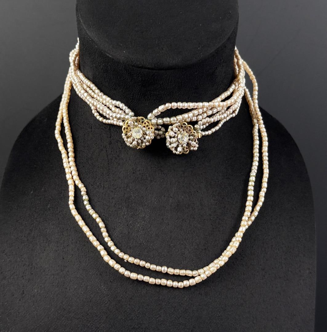 Miriam Haskell Faux Pearl and Rhinestone Necklaces (1 of 11)