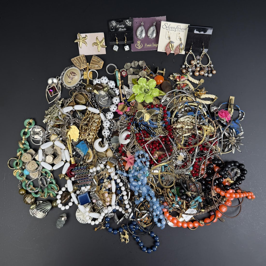5 Pounds of Costume Jewelry: Nice grouping. Some pieces signed as shown.