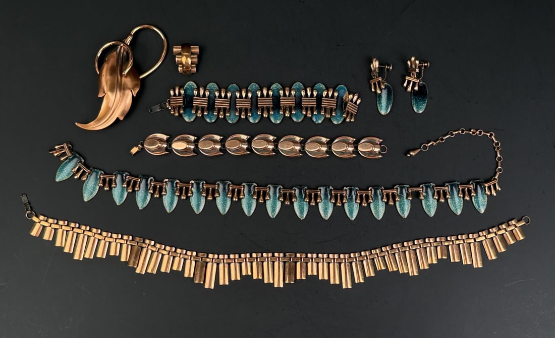 Group of Matisse Renoir Enamel Copper Jewelry: Nice grouping