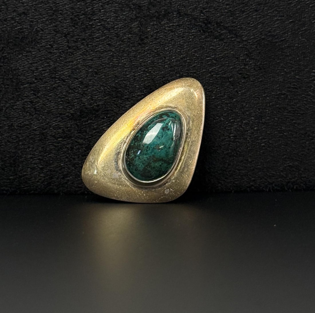 Sterling Silver Israel Eilat Stone Brooch: 4.98 grams. 3/4" by 1 1/4".