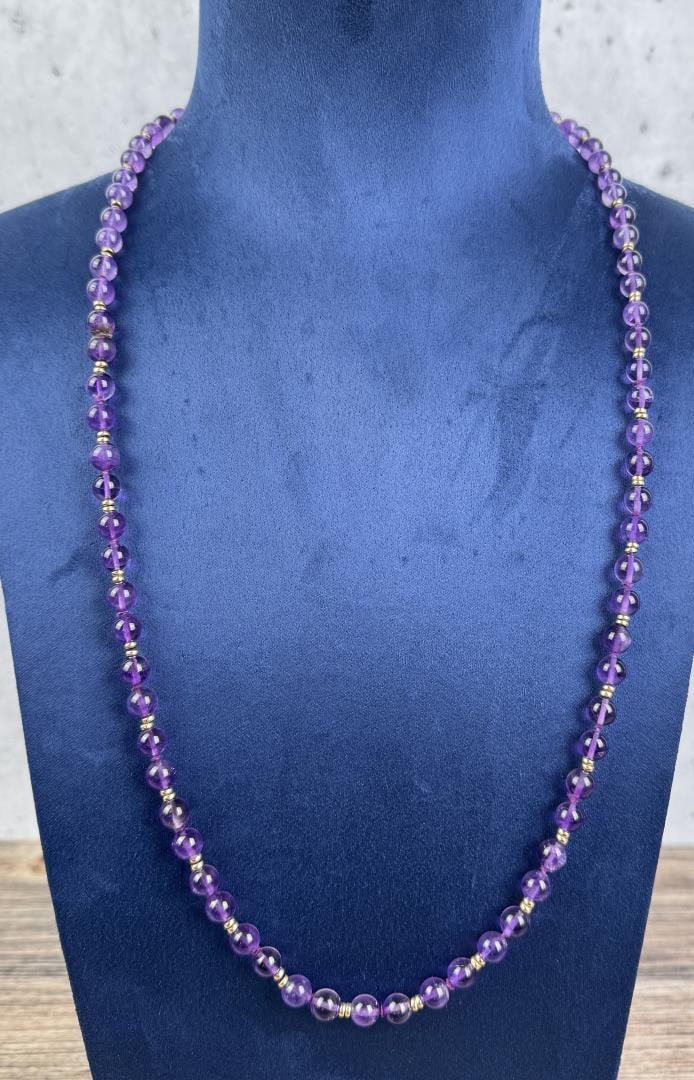 14k Gold and Amethyst Bead Necklace (1 of 3)