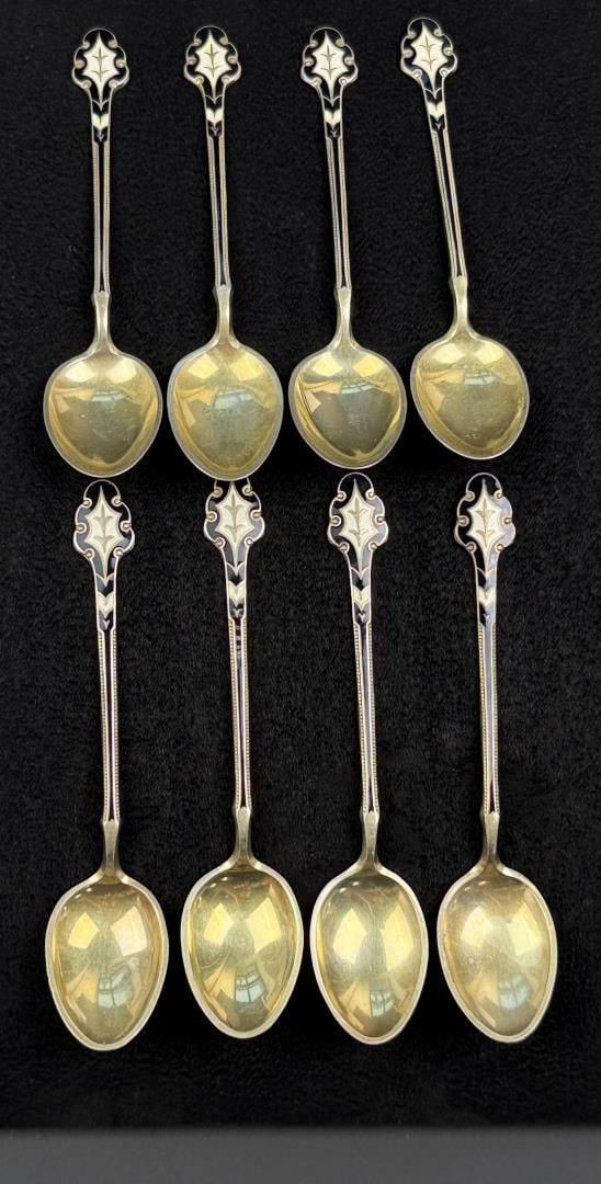 Gustav Gaudernack Norway Sterling Enamel Spoons (1 of 5)