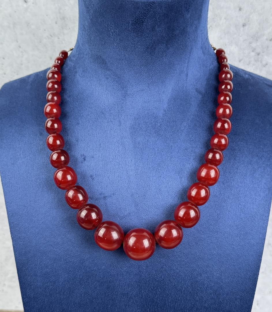 Baltic Cherry Amber Bead Necklace (1 of 6)