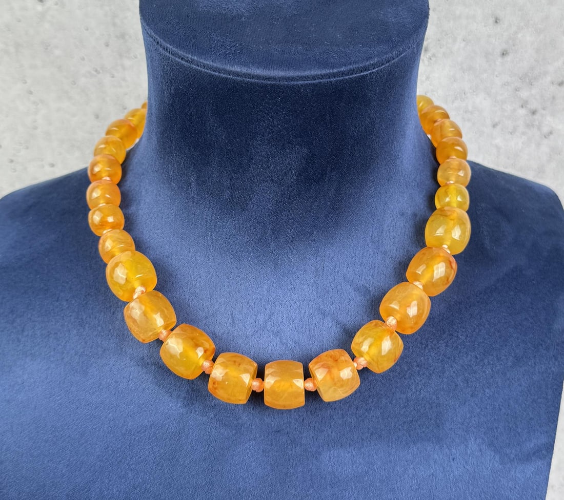 Egg Yolk Butterscotch Baltic Amber Bead Necklace (1 of 4)