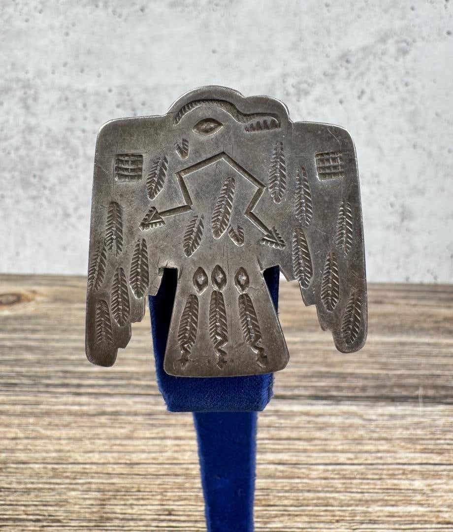 Navajo Fred Harvey Sterling Thunderbird Brooch (1 of 3)