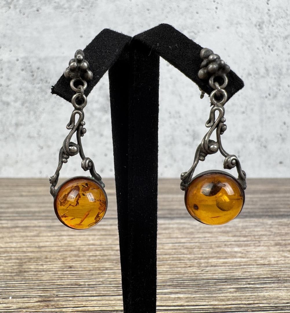 Sterling Silver Baltic Amber Earrings (1 of 3)