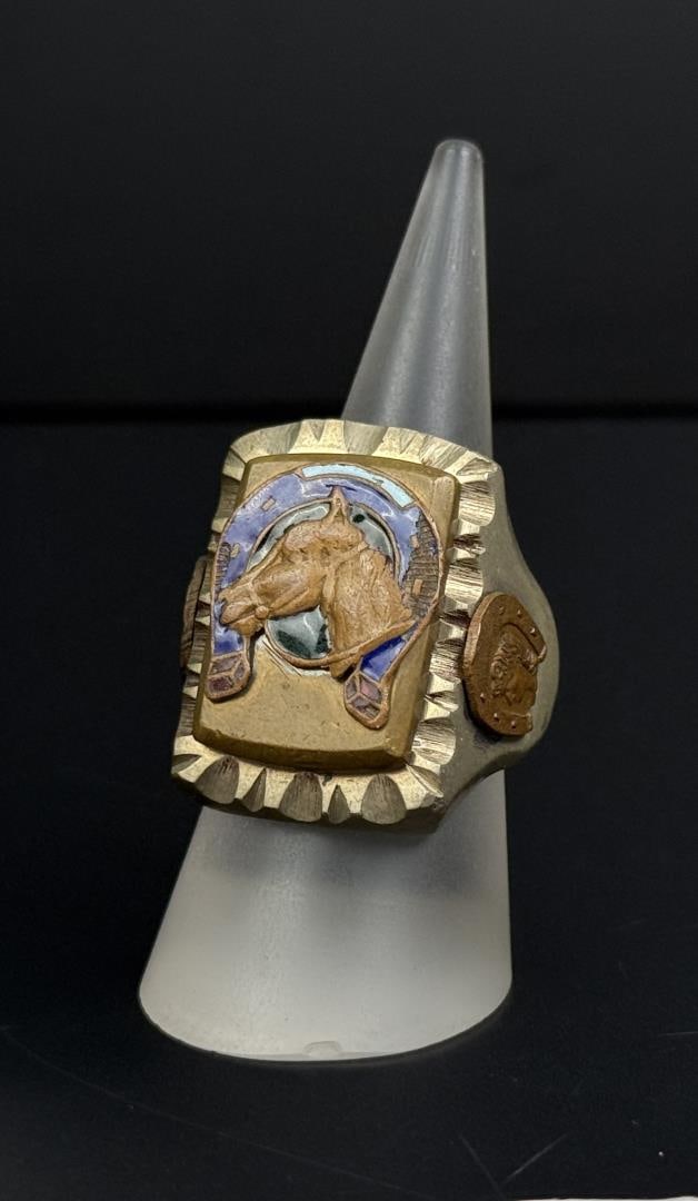 Vintage Aztec Motorcycle Biker Warrior Ring (1 of 5)