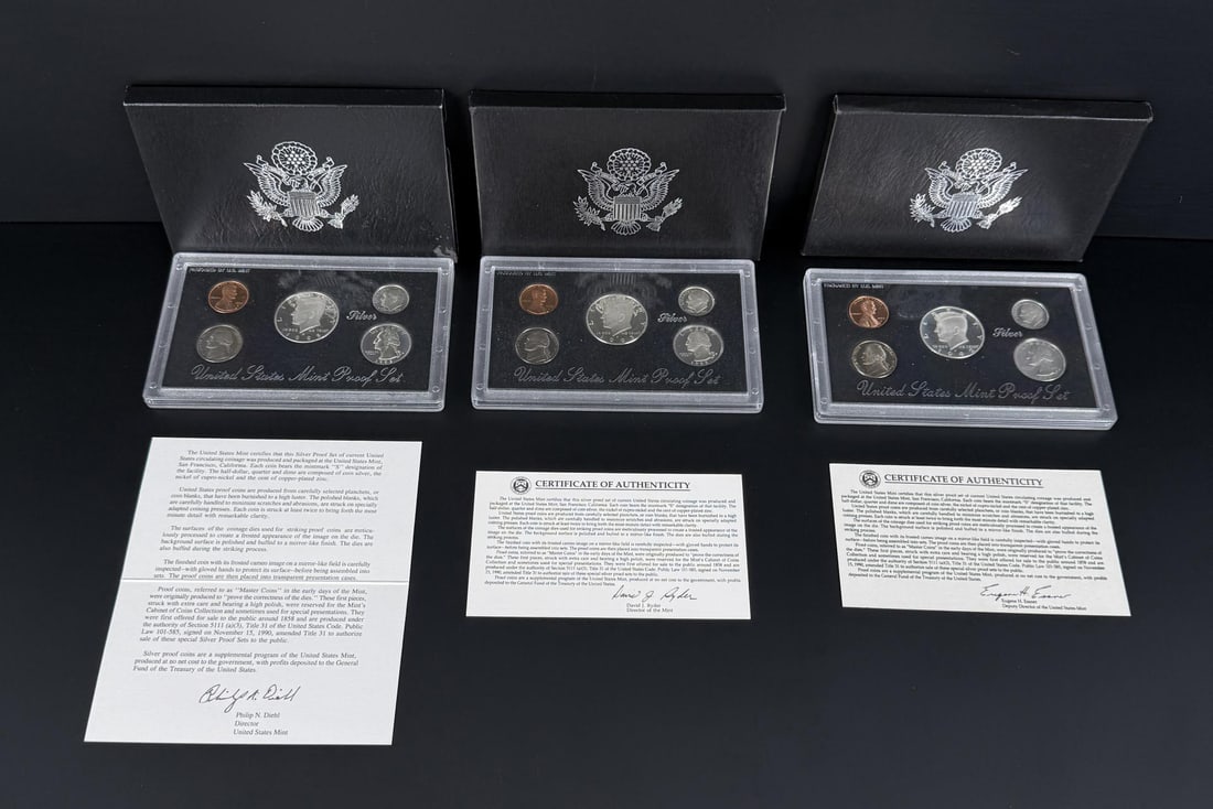 US Mint American Silver Proof Coin Sets: 3 total