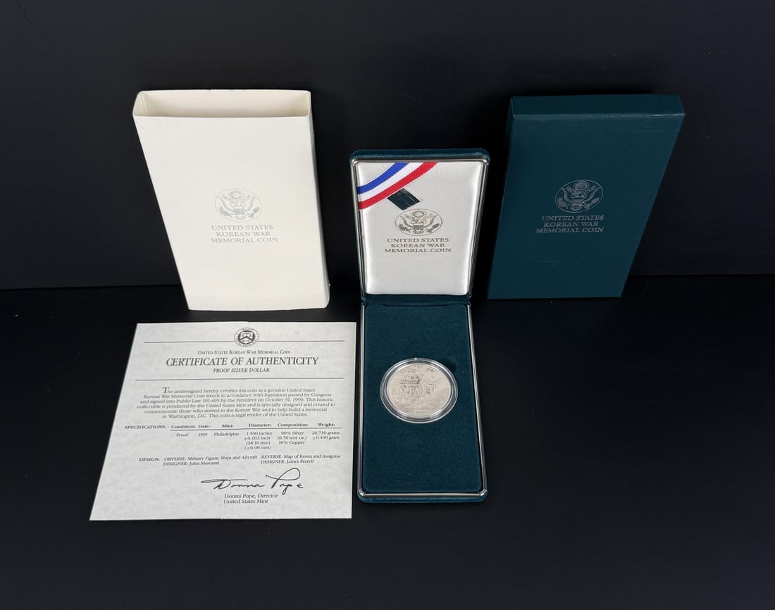 1991 Korean War Memorial Silver Dollar Proof Coin (1 of 11)